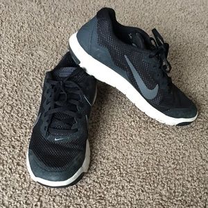 Black Nike athletic shoes